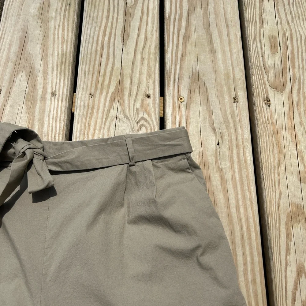 J.Crew  Women's Cotton‎ Blend Pull-On Ankle Pants 14 Tan Wide Leg - Picture 3 of 14